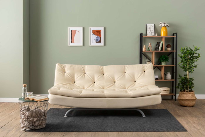 Atelier Del Sofa Rivo - Sofá-Cama de 3 Plazas Crema Atelier Del Sofa Rivo - Sofá-Cama de 3 Plazas Crema